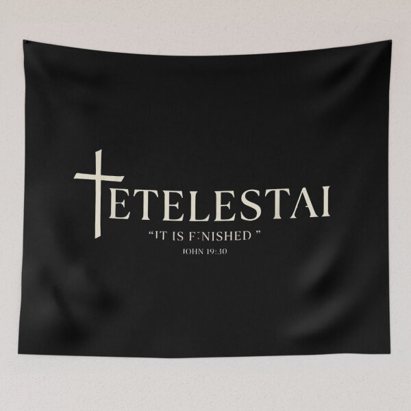 Item preview, Tetelestai It Is Finished John 19:30 Christian Cross Biblical Scripture Faith Design designed and sold by Phil Ben.