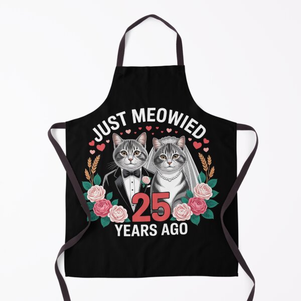 Item preview, Just Meowied Cat 25th Wedding Anniversary 25 Years Couple designed and sold by ZACK ART.