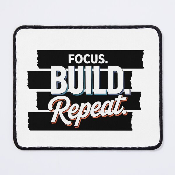 Item preview, Focus Build Repeat Motivation Quote | Hustle Mindset Typography Design designed and sold by jogmayashop.