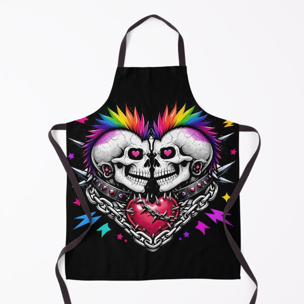 Item preview, Queer Punk Skull Rainbow Mohawk designed and sold by Cat-butt-shirts.