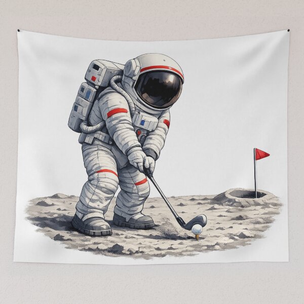 Artikelvorschau, Schwerelosigkeitsschwung: Der ultimative Golfmoment auf dem Mond entworfen und verkauft von RolMerch.