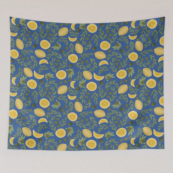Item preview, Mediterranean Lemon and Green Olive Seamless Pattern designed and sold by Seamlessly Buffalo.