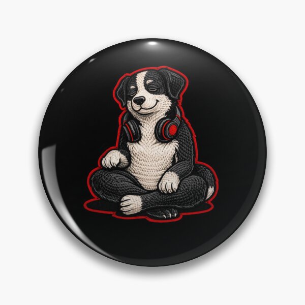 Item preview, Dog Music Vibes – Chill Energy Embroidery Patch Style designed and sold by ColorSplash123.