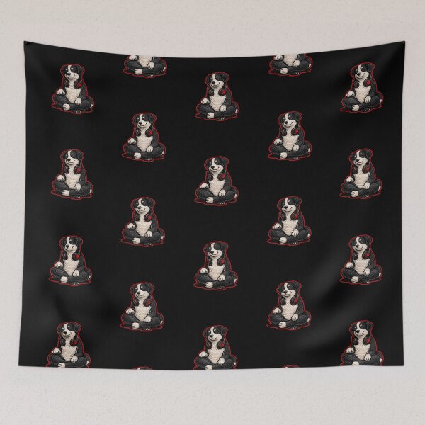 Item preview, Dog Music Vibes – Chill Energy Embroidery Patch Style designed and sold by ColorSplash123.