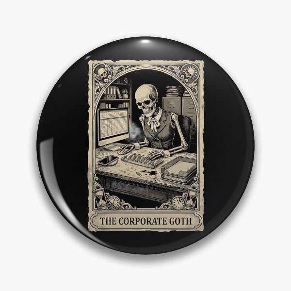 Item preview, Corporate Goth Tarot Card Skeleton Funny Office Worker designed and sold by ElaineZPink.