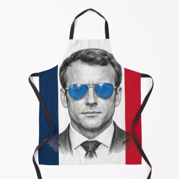 Item preview, Portrait of Emmanuel Macron, President of the French Republic, wearing his famous aviator-style sunglasses. designed and sold by Alan-David.