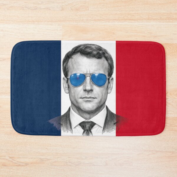 Item preview, Portrait of Emmanuel Macron, President of the French Republic, wearing his famous aviator-style sunglasses. designed and sold by Alan-David.