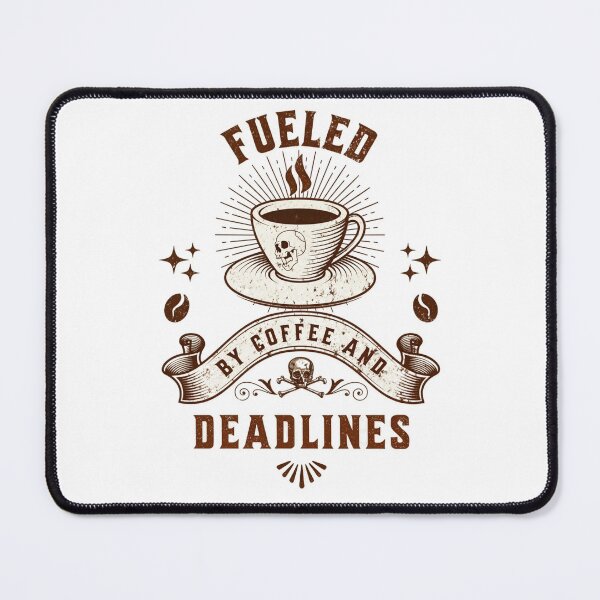 Item preview, Fueled By Coffee And Deadlines Funny Coffee Gift designed and sold by Patina & Pixel.
