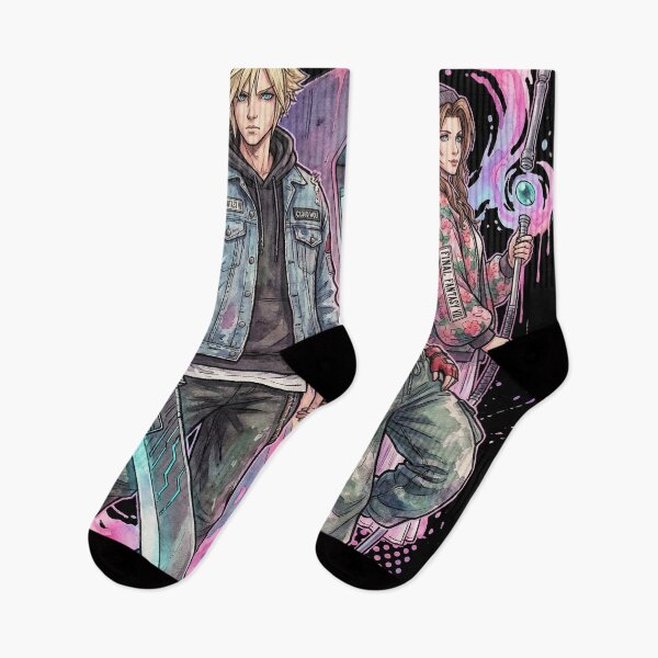 Item preview, FF7 Tifa and Cloud Portrait from Final Fantasy VII designed and sold by Senpaiwaves.