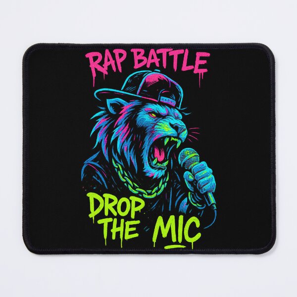 Item preview, Neon Graffiti Rapping Lion Rap Battle designed and sold by SholoStudio.