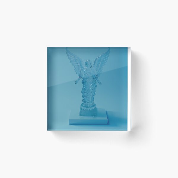 Item preview, Crystal Glass Guardian Angel - 3D Teal Water Sculpture designed and sold by CMYK-Glass.