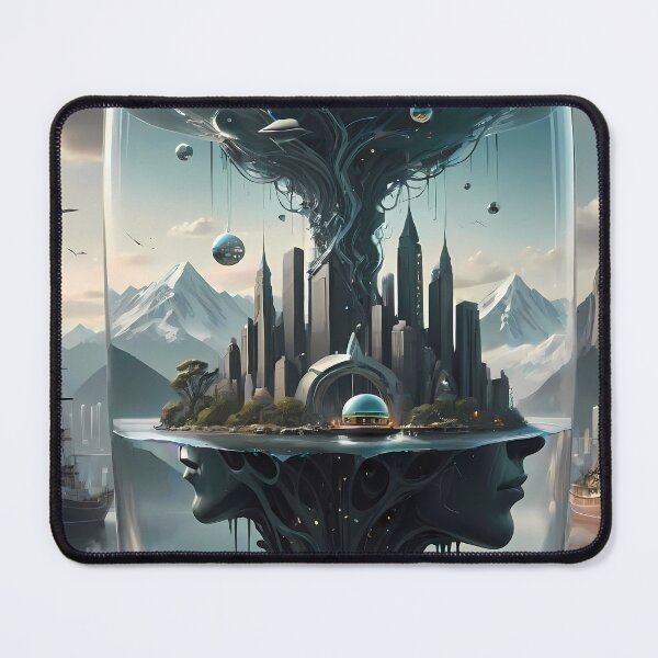 Item preview, Futuristic Dream City Encased In Glass Above Water designed and sold by ArtaFutura.