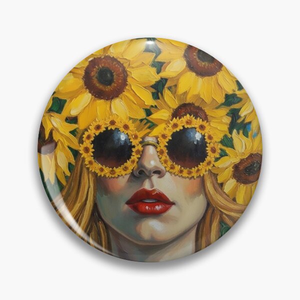 Item preview, Beautiful woman with sunflower head. Van Gogh style print designed and sold by iclipart.