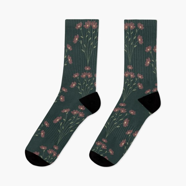 Item preview, Dark Vintage Floral Cosmos Botanical Pattern designed and sold by Seamlessly Buffalo.
