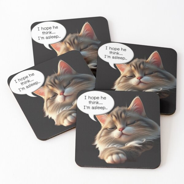 Item preview, Funny Introvert Cat Pretending To Sleep Avoiding People Cute Kawaii Cat Relatable Humor Design designed and sold by Tpac-goods.