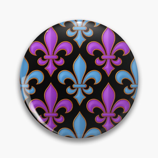 Item preview, Black Blue Purple Fleur-de-lis Design designed and sold by PatternTitan.