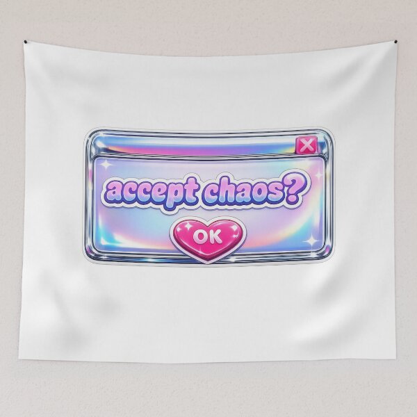 Item preview, Accept Chaos Holographic Y2K Heart  designed and sold by jgvisualarts.