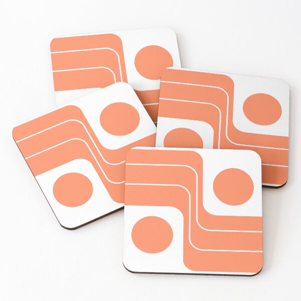 Item preview, Retro Geometric Stripes 232 Orange and White designed and sold by tonymagnerart.