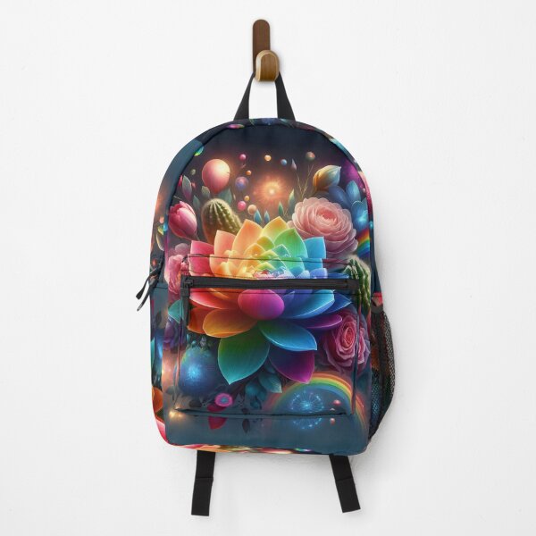 Item preview, Autism Awareness Rainbow Lotus Floral Art designed and sold by AI-Only Creations.