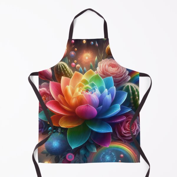Item preview, Autism Awareness Rainbow Lotus Floral Art designed and sold by AI-Only Creations.