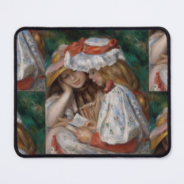 Item preview, Two Girls Reading by Pierre-Auguste Renoir: Romantic Impressionist Fine Art Print designed and sold by artofuniverse.