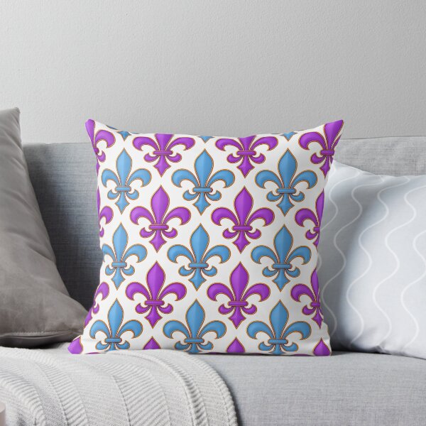 Item preview, White Blue Purple Fleur-de-lis Design designed and sold by PatternTitan.