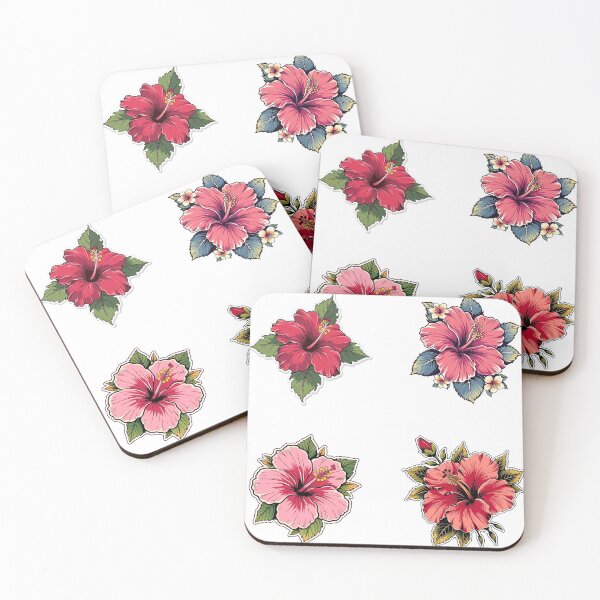 Item preview, Mini Colorful Hibiscus flowers sticker pack designed and sold by MendaciousMina.