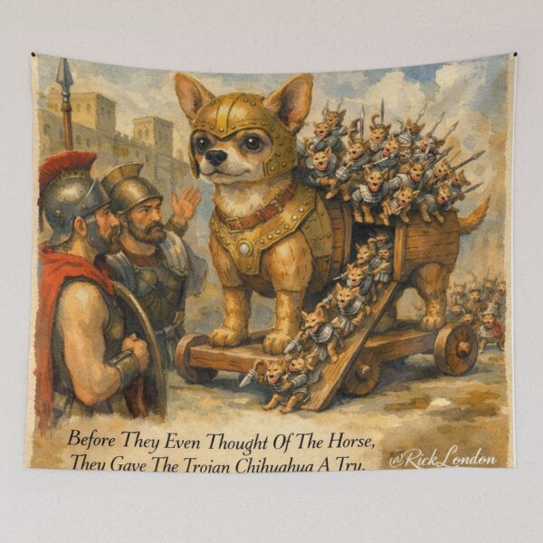 Item preview, The Trojan Chihuahua — Ancient Bark Meets Greek Legend designed and sold by Rick London Gifts.