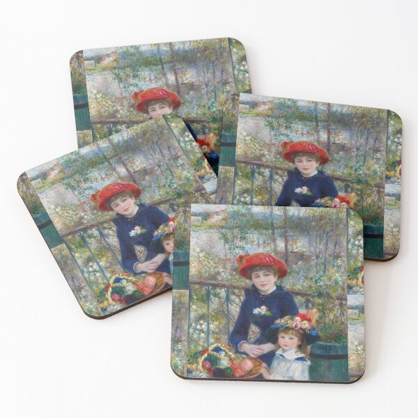 Item preview, Two Sisters on the Terrace by Pierre-Auguste Renoir: Impressionist Fine Art Print designed and sold by artofuniverse.