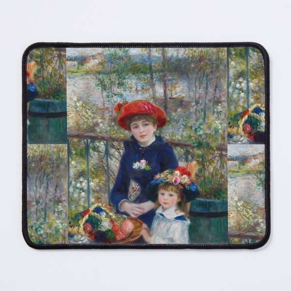 Item preview, Two Sisters on the Terrace by Pierre-Auguste Renoir: Impressionist Fine Art Print designed and sold by artofuniverse.