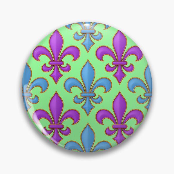 Item preview, Green Blue Purple Fleur-de-lis Design designed and sold by PatternTitan.