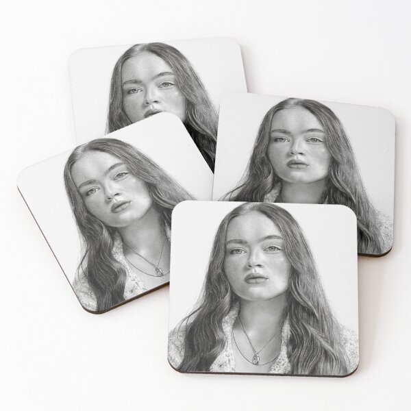 Item preview, Sadie Sink Realistic Charcoal Portrait Fan Art designed and sold by Cjartgallery.