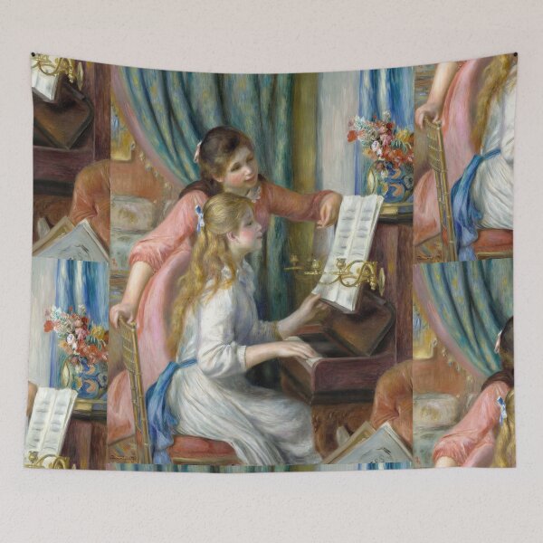 Item preview, Two Young Girls at the Piano by Pierre-Auguste Renoir: Impressionist Fine Art Poster designed and sold by artofuniverse.