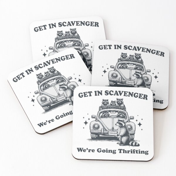 Item preview, Raccoon Thrifting Squad: Vintage Car Road Trip Mayhem Sticker designed and sold by Ulikedigital14.