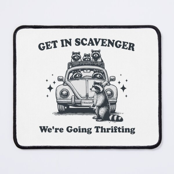 Item preview, Raccoon Thrifting Squad: Vintage Car Road Trip Mayhem Sticker designed and sold by Ulikedigital14.