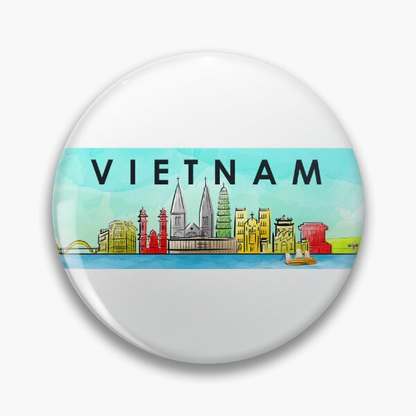 Item preview, Vietnam Skyline Watercolor Art | Vibrant Southeast Asian Cityscape designed and sold by Cjartgallery.