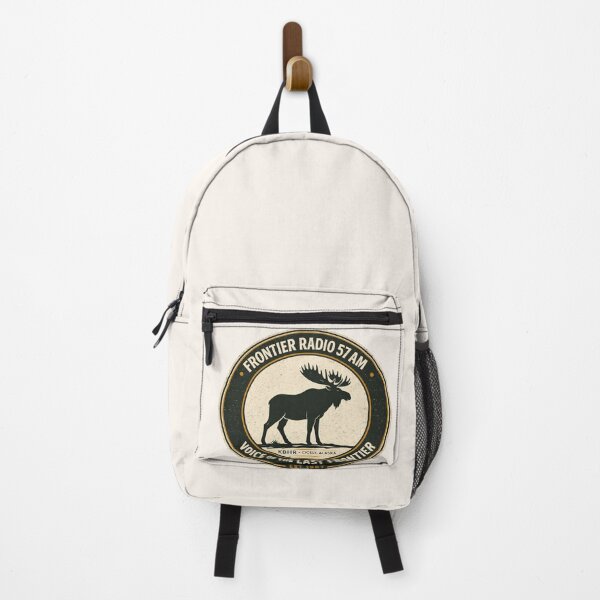 Item preview, Frontier Radio 57 AM KBHR Cicely Alaska Vintage Moose Badge | Northern Exposure Inspired Retro Graphic designed and sold by astersgraphics.