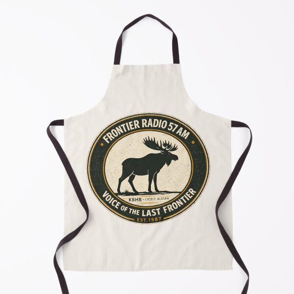 Item preview, Frontier Radio 57 AM KBHR Cicely Alaska Vintage Moose Badge | Northern Exposure Inspired Retro Graphic designed and sold by astersgraphics.