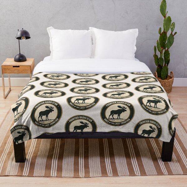 Item preview, Frontier Radio 57 AM KBHR Cicely Alaska Vintage Moose Badge | Northern Exposure Inspired Retro Graphic designed and sold by astersgraphics.
