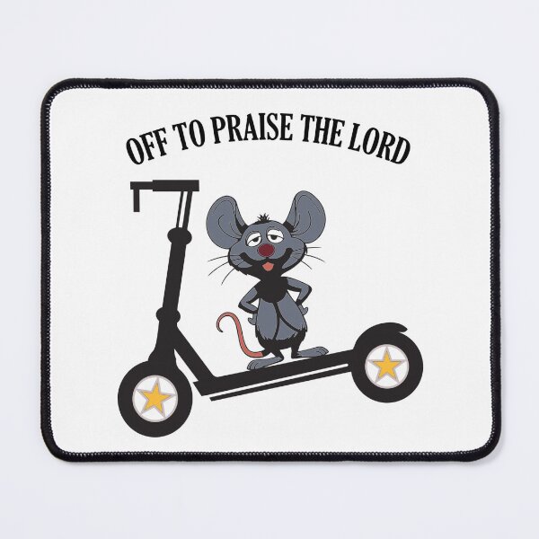 Item preview, Cute Mouse on Scooter with Star Wheels - Christian Faith Design designed and sold by Maniutek.