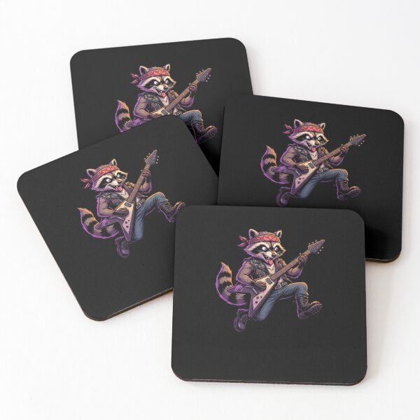 Item preview, Rock and Roll Raccoon Electric Guitar Player designed and sold by snowry.