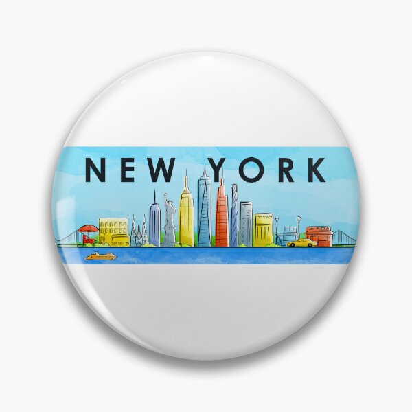 Item preview, New York Watercolor Painting | Colorful NYC Skyline Illustration | New York Souvenir Gift designed and sold by Cjartgallery.