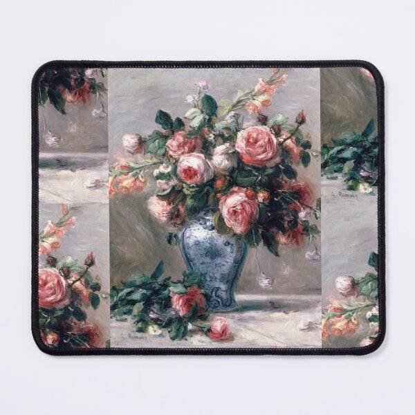 Item preview, Vase of Roses by Pierre-Auguste Renoir: Romantic Impressionist Floral Poster designed and sold by artofuniverse.