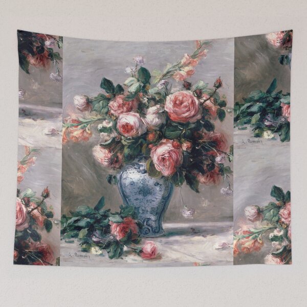 Item preview, Vase of Roses by Pierre-Auguste Renoir: Romantic Impressionist Floral Poster designed and sold by artofuniverse.