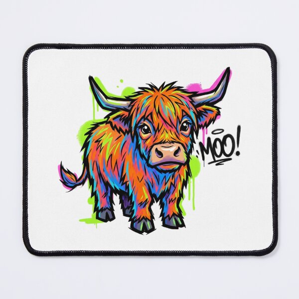 Item preview, Highland Cow - Street Art Style designed and sold by MyCozyCorner24.