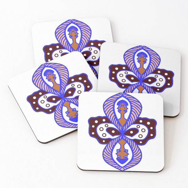 Item preview, "Abstract Symmetry with Faces and Petal Motifs" designed and sold by nighttime1990.