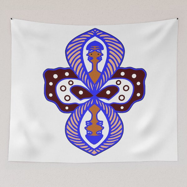 Item preview, "Abstract Symmetry with Faces and Petal Motifs" designed and sold by nighttime1990.
