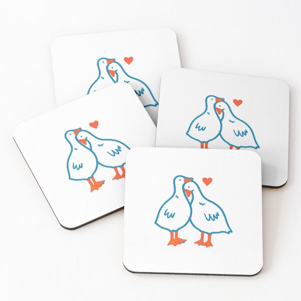 Item preview, Gansos besándose adorables | Gráfico de pájaros enamorados designed and sold by HBDStudio.