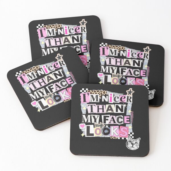 Item preview, I'm Nicer Than My Face Looks – Funny Sassy Collage Design designed and sold by La-Nuna.