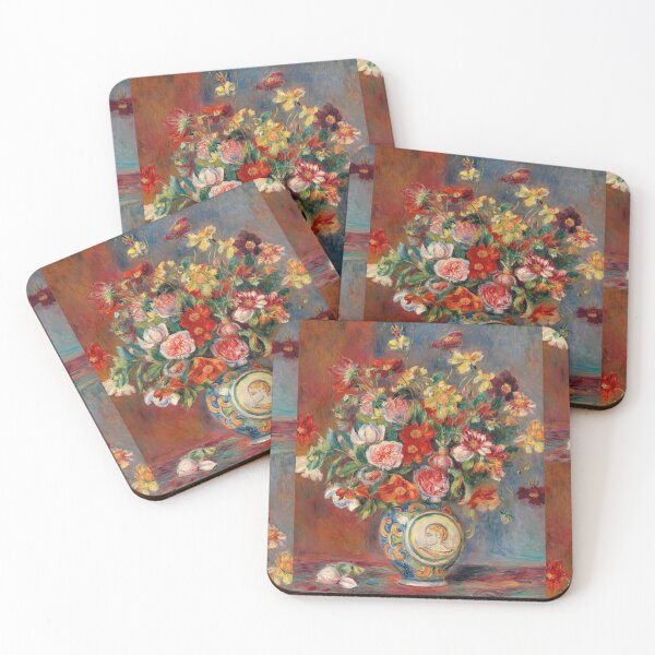 Item preview, Vase With Flowers by Pierre-Auguste Renoir: Lush Impressionist Floral Still Life designed and sold by artofuniverse.